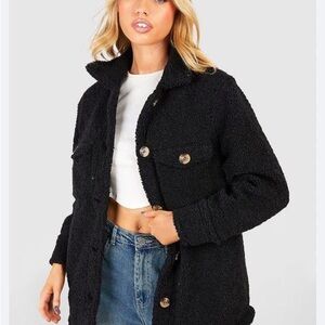 Women's Black Teddy Coat